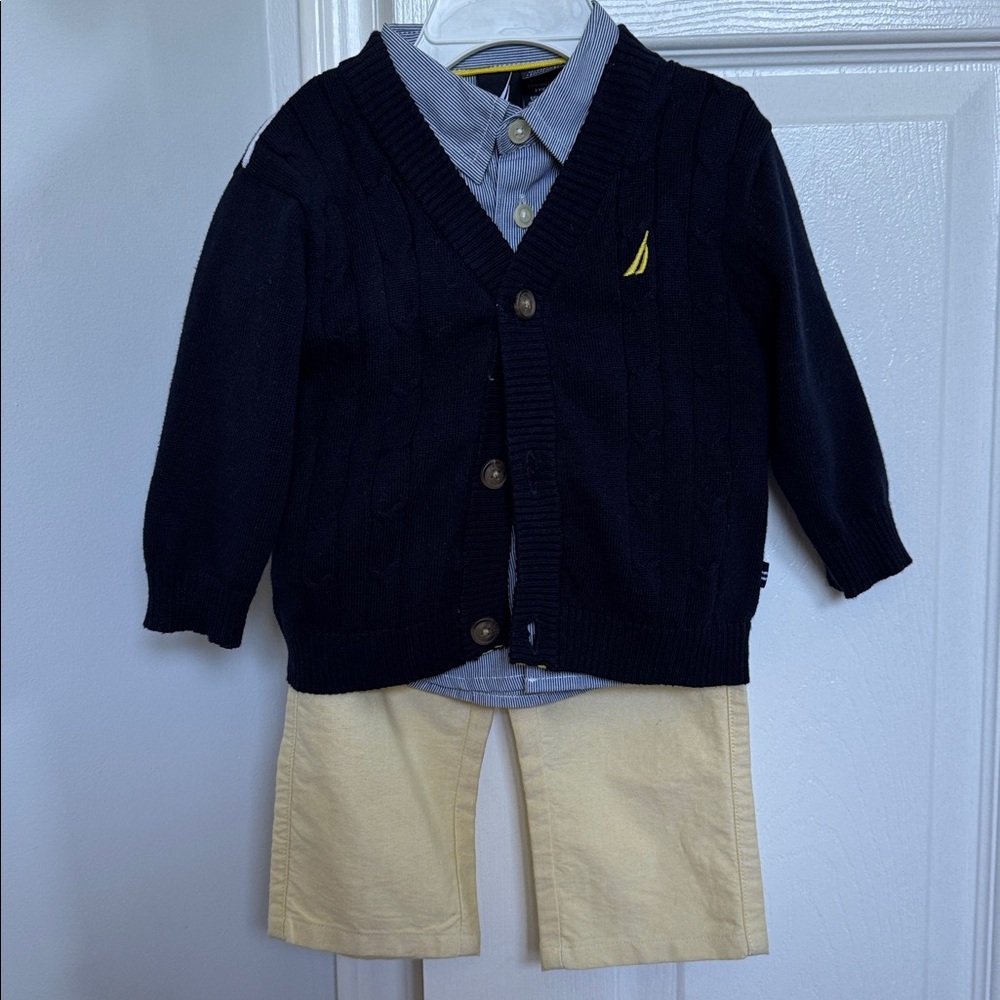 Nautica 0/3 M 3 piece Long Sleeve Shirt, Pants, Sweater Baby